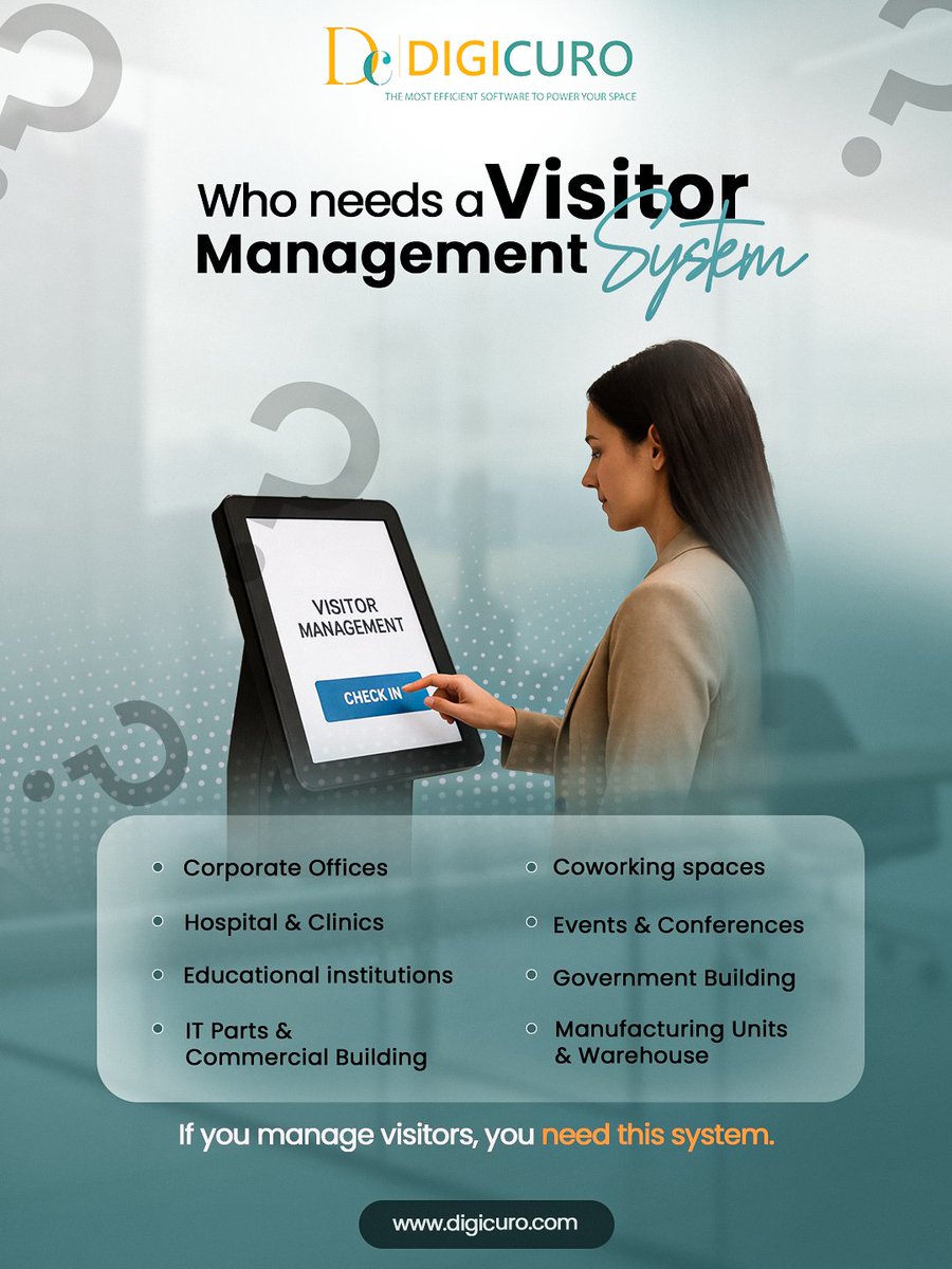 digicuro's tweet photo. Still managing visitors manually?
Stay in control with smart check-ins & QR-based check-outs.
Secure tracking, faster entry, and better visitor management — all in one system.
📞+91-9717665065
🌐https://t.co/In2ZjXG877
#vms #digicuro #smartworkplace #visitortracking https://t.co/kRHJ8gbHyH