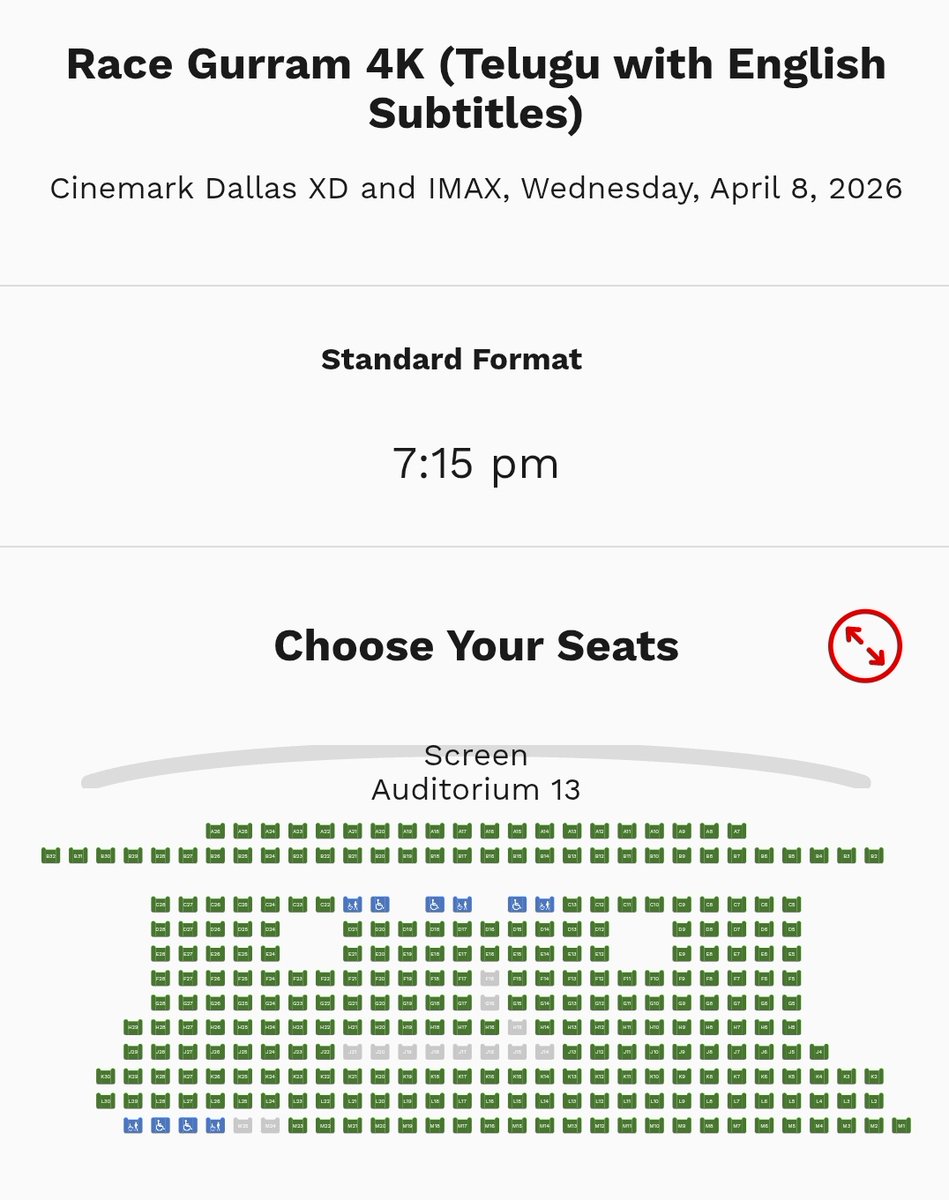 PrathyangiraUS's tweet image. #RaceGurram4K - BIG SCREEN (XD Like) - Screen 13 added for April 8th 7:15PM Show at @cinemark Dallas 🔥

Grab Your Tickets - Last Day of #RaceGurram shows in Cinemark theatres.