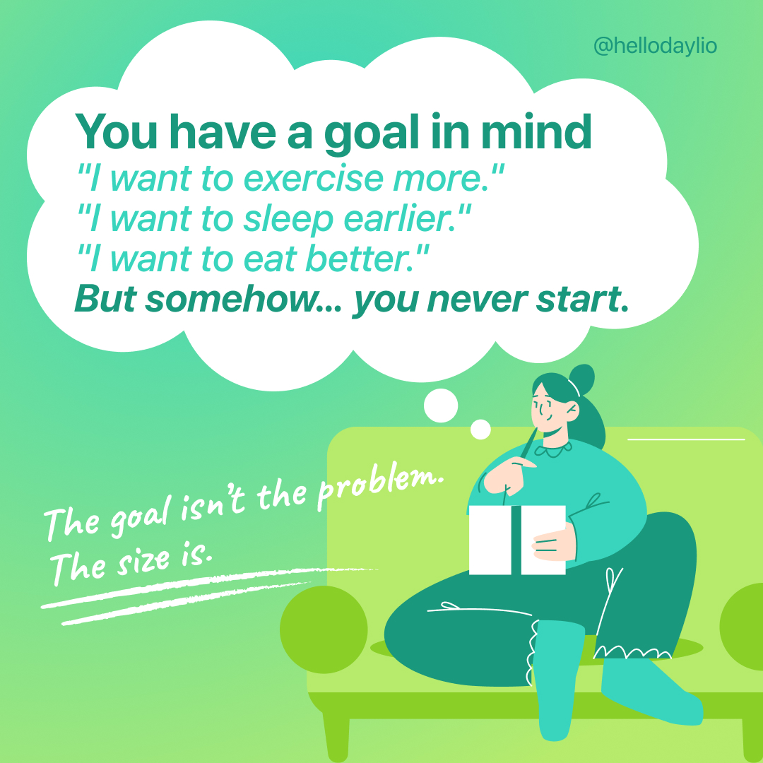 hellodaylio's tweet image. 🎯 Your goal does not need to be bigger — it needs to be easier to start. Make your goal small, simple, and possible today. #GoalSetting #HealthyHabits #SelfGrowth #DailyHabits #WellbeingJourney #MoodTracking #SelfCare #Daylio #journal