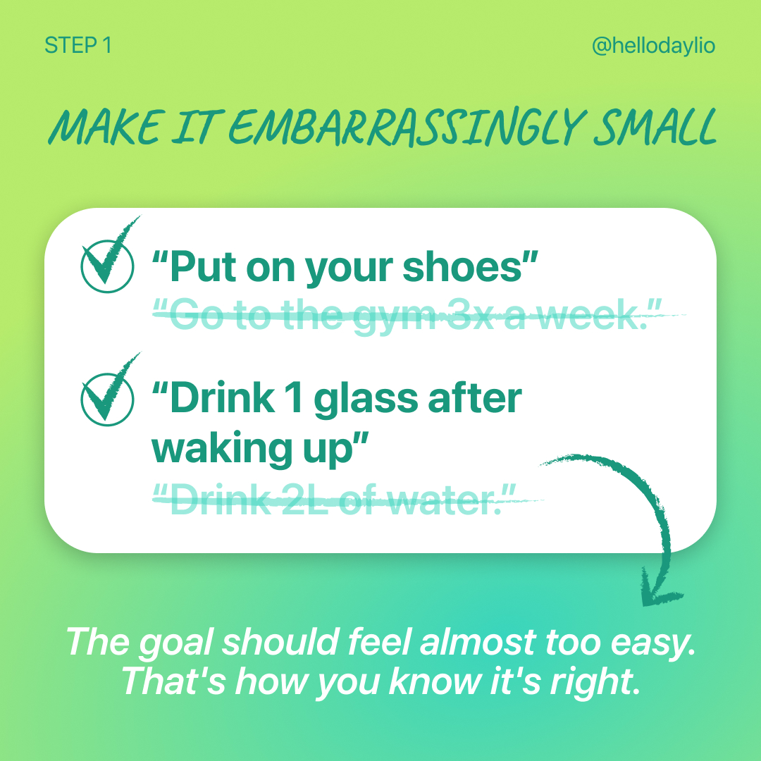 hellodaylio's tweet image. 🎯 Your goal does not need to be bigger — it needs to be easier to start. Make your goal small, simple, and possible today. #GoalSetting #HealthyHabits #SelfGrowth #DailyHabits #WellbeingJourney #MoodTracking #SelfCare #Daylio #journal
