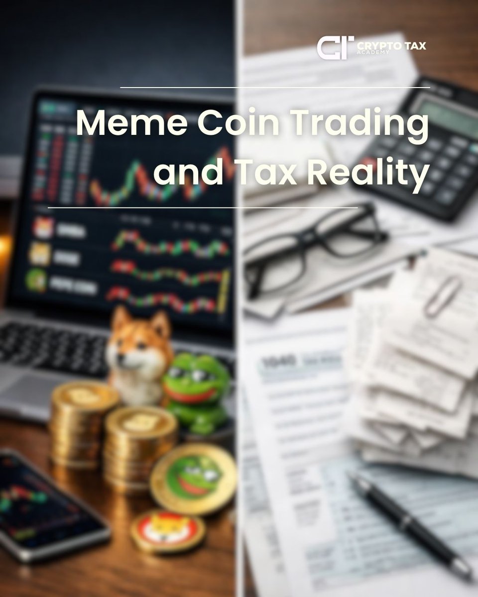 Andrewcta's tweet photo. Meme Coin Trading & Tax Reality

Fast trades. Real consequences.

• Every swap is taxable
Trading one meme coin for another creates a capital gain or loss

•High frequency trading increases complexity
Hundreds of micro transactions can become reporting chaos

•Gas fees matter
They adjust your cost basis and impact gains

•Volatility does not mean tax free
Even quick pumps can create taxable events

#CryptoTax #CryptoCompliance #MemeCoinTrading #CryptoAccounting #BlockchainFinance #CapitalGainsTax #CryptoInvesting #Web3 #TaxStrategy