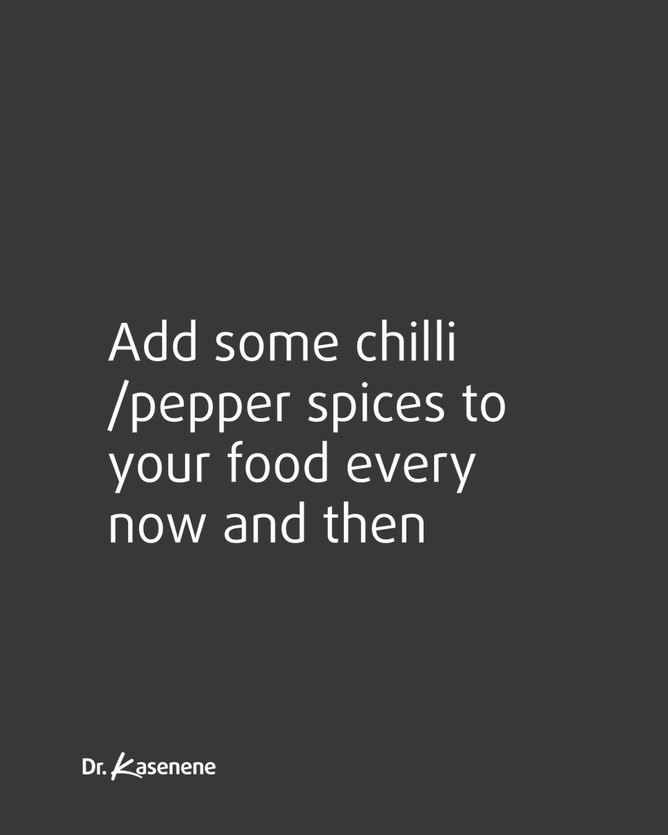 drkasenene's tweet image. Spicy foods help to control your appetite and keep you satiated. A study showed that people who ate spicy food consumed less calories than those who ate less spicy food. 

Add some chilli/pepper spices to your food every now and then. #healthtips