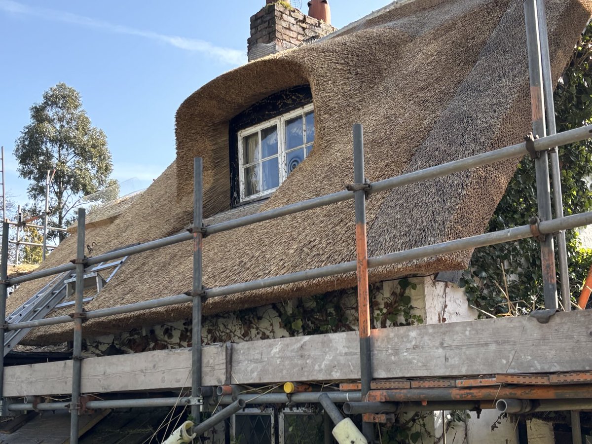 masterthatcher2's tweet image. Before and after photos of this window thatch in #Hale #Manchester. Removing the ivy etc was a job in itself. Pleasing to see the outcome, and for the new owners to see out of the window again! #Thatching.