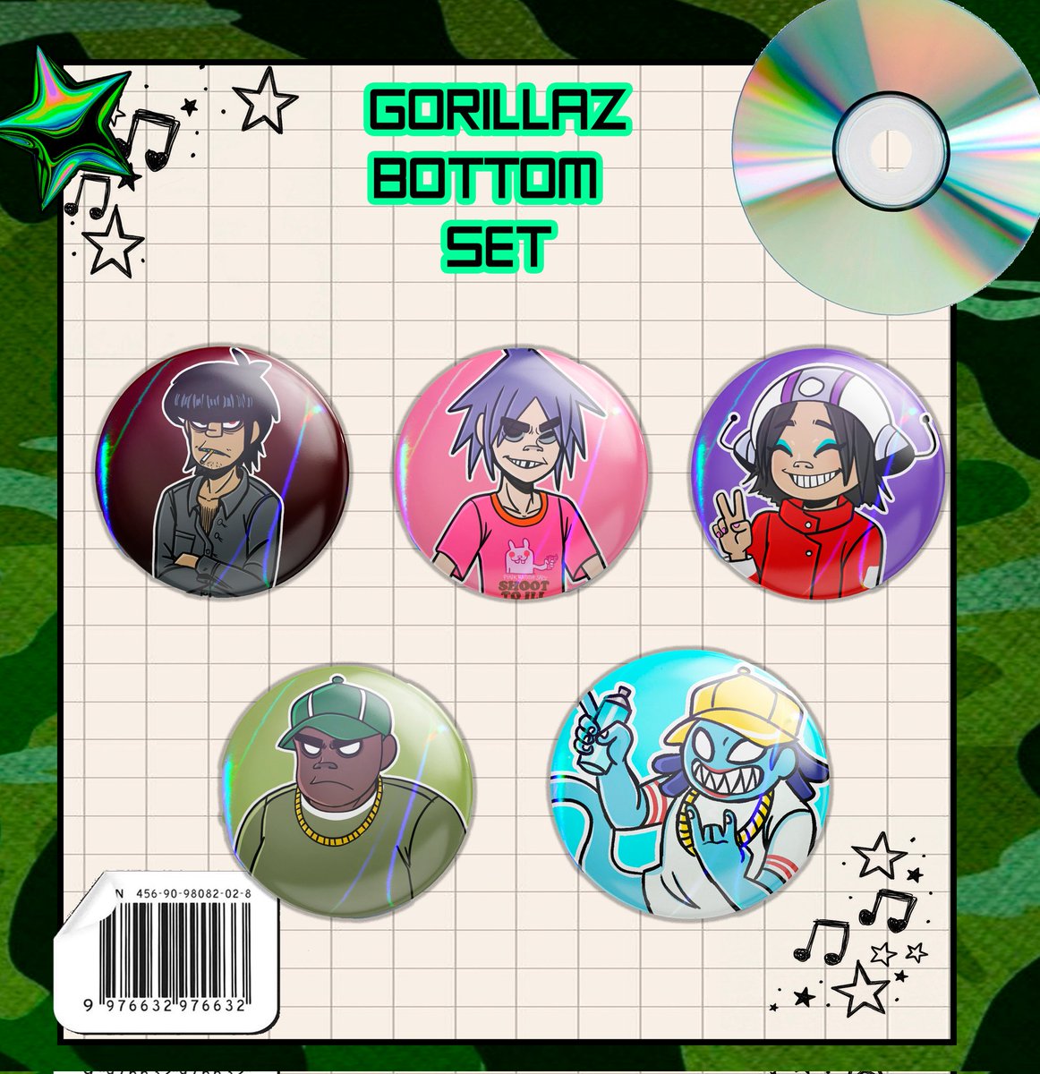 UBZG2002's tweet image. NEW SETS AVAILABLE,PLUS DEL HOLO BUTTOM ADDED!!

The rest of sets are still available at my store 🙏

#gorillaz #gtwt #2D
#murdocniccals #russel #noodle