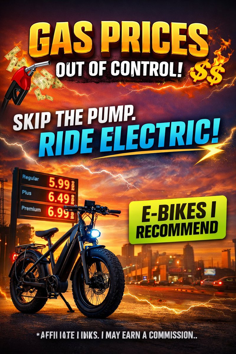TheRealPAzAZz's tweet image. Gas prices are getting ridiculous ⛽💸

Skip the pump. Ride electric. 🚲⚡

Check out the E-Bikes I recommend here:
🔗 linktr.ee/therealpazazz

Disclosure: Links may be affiliate links. I may earn a commission if you purchase through them.

#ebike  #gasprices #savemoney
