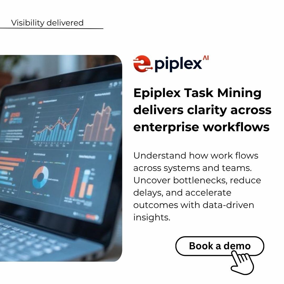 epiplex_ai's tweet image. Ready to take your business to new heights? 🚀
Unlock your team’s full potential with greater visibility, smarter workflows, and faster decision-making.
Start your journey today → epiplex.ai/schedule-a-dem…
#WorkflowAutomation #ProcessOptimization #TaskMining #OperationalExcellence