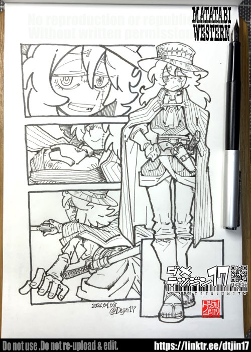 ✒️原画ー #マタタビウエスタン #おきらくがき #oc 