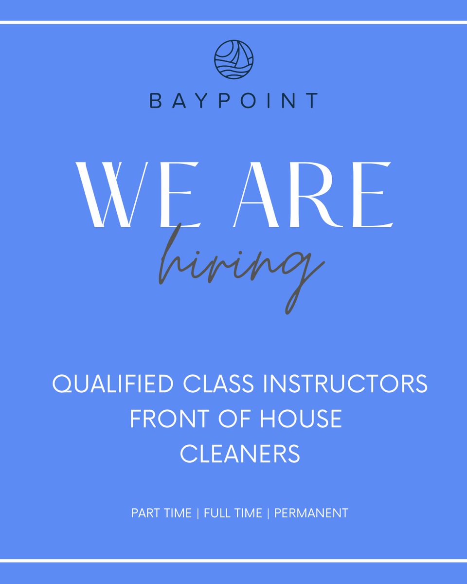 BaypointClub's tweet photo. 🚨 WE ARE HIRING 🚨

We’re looking for new team members to join us!

If you’re interested, please send your CV along with any relevant certificates to:
📧 jobs@bpskent.co.uk

We look forward to hearing from you! https://t.co/xfUwUj7olQ