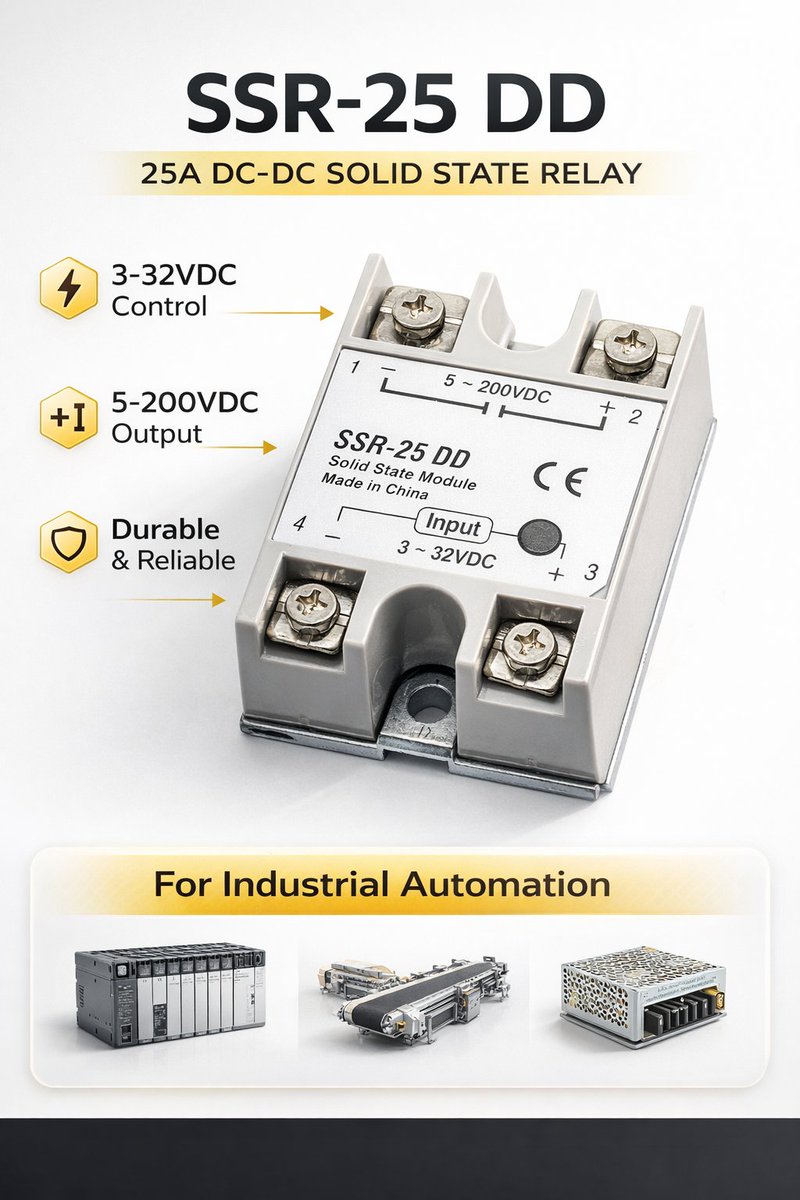 elecbee's tweet photo. SSR-25DD 25A DC Solid State Relay
๐ Shop Now:
https://t.co/FnNFvqX5aQ
#SolidStateRelay #SSR25DD #DCRelay #IndustrialAutomation #LEDControl #PowerSwitching #ElectronicsComponents #AutomationControl #DCLoad #RelayModule https://t.co/PBi5JpMMtn
