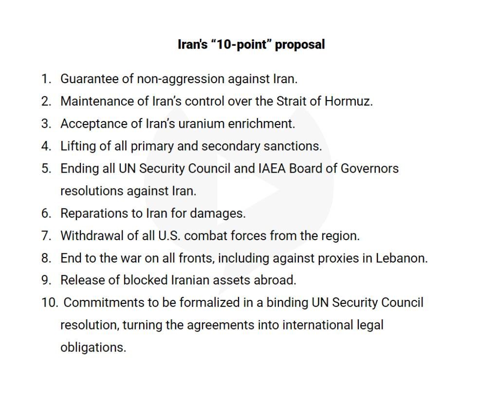VladimierPutin's tweet photo. JUST IN - Iran's Supreme National Security Council releases 10-point proposal to end the war, proposing negotiations begin on Friday, April 10, in Islamabad. https://t.co/6FjAokYefy