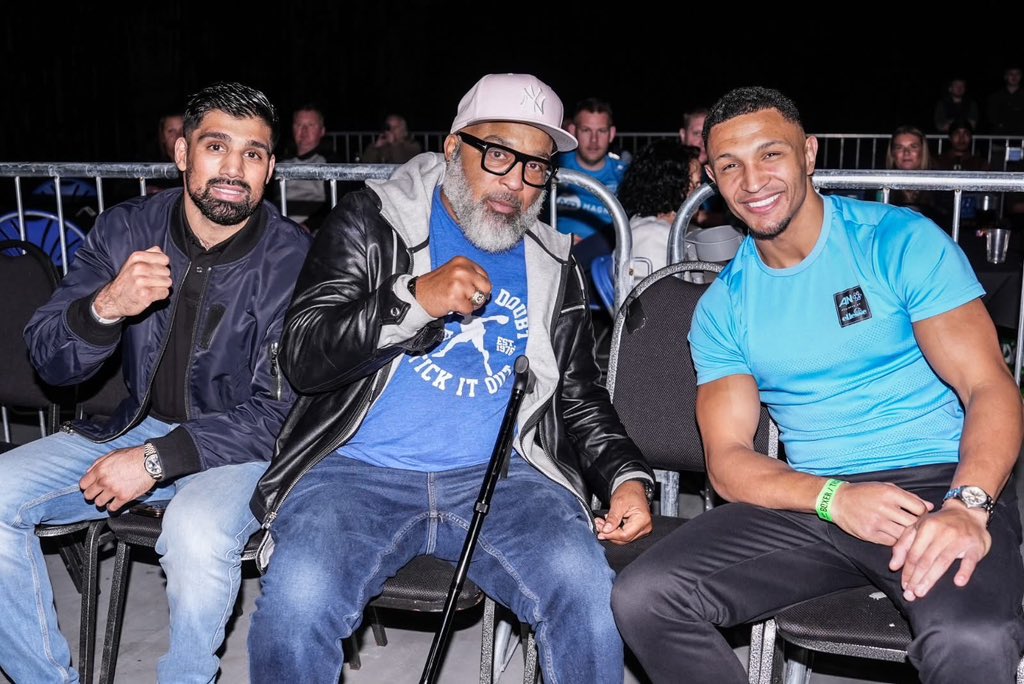 MuhammadAliBox's tweet photo. Grateful for moments like this in the sport I love.

At the incredible @BlackFlashPromo show on @talkSPORT , I had the privilege of sitting with true boxing royalty Buddy McGirt and Marcus Morrison talking all things boxing. https://t.co/ncrv23wcby
