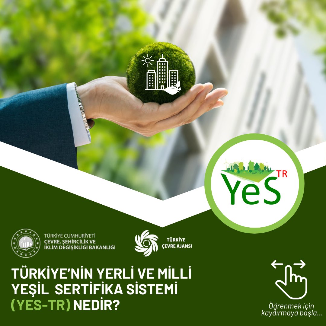 tctuca's tweet photo. Türkiye Çevre Ajansı olarak; Çevre Şehircilik ve İklim Değişikliği Bakanlığı tarafından geliştirilen ülkemizin iklim, coğrafi ve yapı malzemeleri koşullarına uygun yerli ve milli yeşil bina sertifikasyon sistemi (YeS-TR) sağlıyoruz. 

YeS-TR Sertifikası:
✅Enerji tasarrufu ve verimlilik sağlar.
✅Su ve atık yönetimini korur.
✅İç mekân kalitesi ve sağlıklı yaşam alanları oluşturur.
✅Çevresel etkileri azaltır.
✅Yatırım ve değer artışını yükseltir.
✅Mevzuata uyum ve teşvik avantajını destekler. 

YeS-TR ile geleceğin sürdürülebilir şehirlerini birlikte inşa ediyoruz. 

#YeSTR
#YeşilBina
#YeşilSertifika
#SürdürülebilirŞehirler