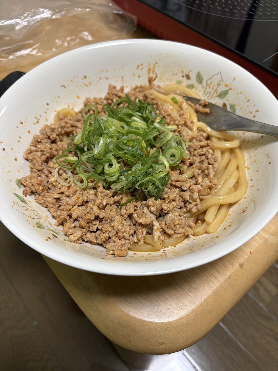 今日のご飯　台湾うどんを作った初めて1人で料理しました
