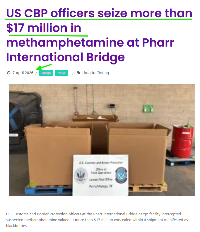 TheDebriefing17's tweet photo. ๐คUS Customs Seize "17" Million Meth at Pharr Bridge https://t.co/8TdQT2yTVC