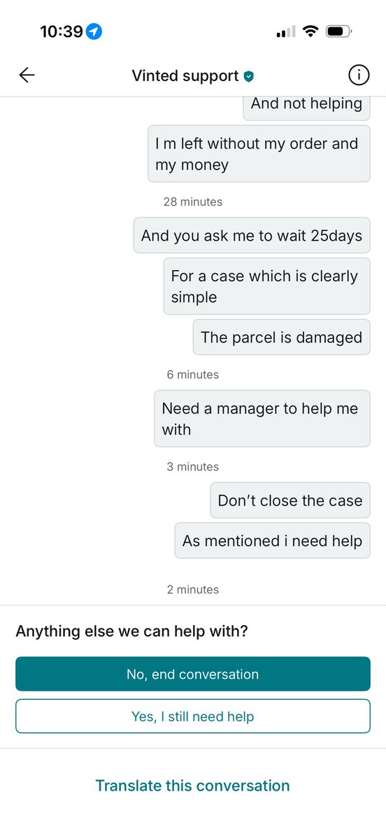 RubenDobrescu91's tweet photo. @vintedUK I’ve been informed by DPD that the parcel was damaged in transit and will not be delivered. They advised me to open a case with Vinted, but your customer service has been extremely unhelpful. My case is being ignored, my tickets keep getting closed without resolution, https://t.co/PGA0mbIbwi