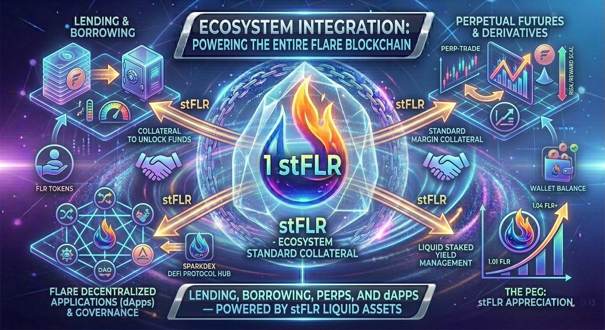 4AhomeLOAN's tweet image. Ecosystem Integration: SparkDEX isn't keeping stFLR to itself. The goal is for stFLR to become the standard collateral across the entire Flare ecosystem. Lending, borrowing, and perps—all powered by liquid staked assets. 🤝

#BlockchainInteroperability #Collateral #Web3