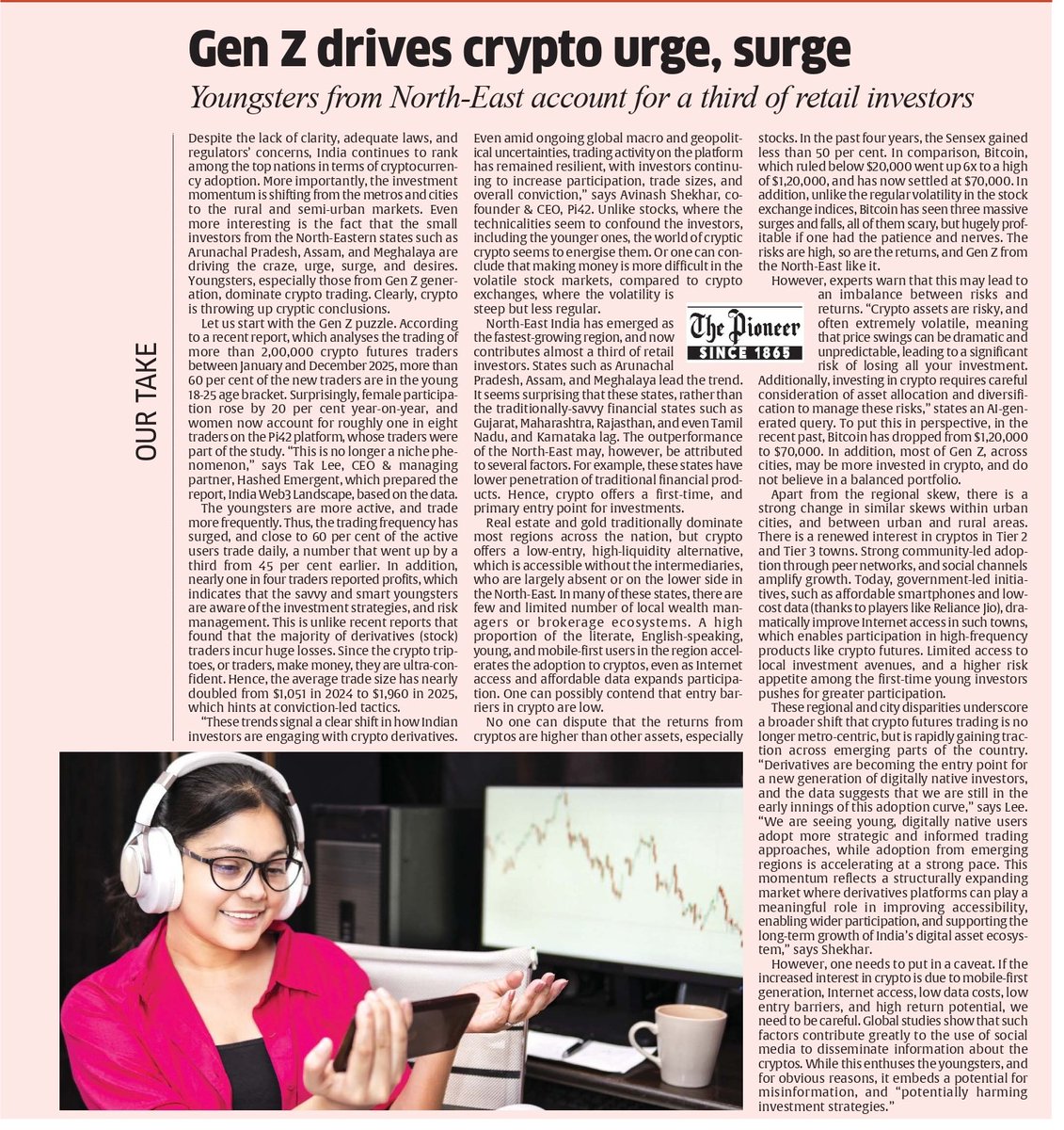 Pi42Exchange's tweet image. Just in! 🚀 @TheDailyPioneer  highlights how Gen Z is powering India’s crypto surge. 👇

Read here: lnkd.in/gQAqprVi

#cryptoadoption #GenZ #derivatives #Pi42