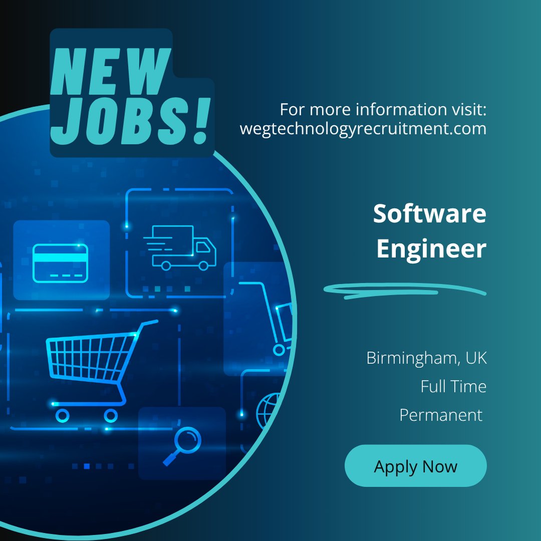 WEG_Tech's tweet photo. For the full job spec and to apply, visit: https://t.co/vrW1sQJ0Cu

Are you looking for a new opportunity in your career? 🤝

We have a great position available for an experienced Software Engineer with knowledge of Website and e-commerce platform development. https://t.co/LpPM2NJRp4
