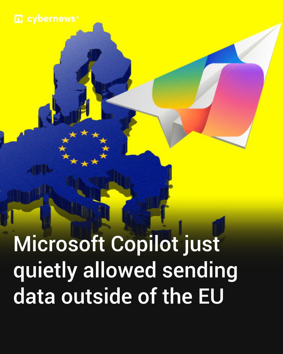 Cybernews's tweet image. Do you want your data to be sent outside the EU? Read more: cnews.link/microsft-copil…

#EU #data #Microsoft