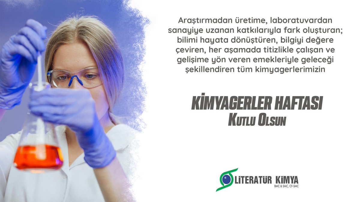 LtrKimya's tweet photo. Araştırmadan üretime, laboratuvardan sanayiye uzanan katkılarıyla fark oluşturan; bilimi hayata dönüştüren, bilgiyi değere çeviren, her aşamada titizlikle çalışan ve gelişime yön veren emekleriyle geleceği şekillendiren tüm kimyagerlerimizin Kimyagerler Haftası Kutlu Olsun https://t.co/28wB8Defq7
