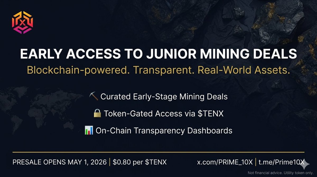 Defimarvel01's tweet photo. Something big is coming for retail in the mining space!

Introducing @PRIME_10X a blockchain-powered platform giving everyday people early access to curated junior mining deals that were previously reserved for insiders & institutions only.

Here’s everything you need to know👇 🧵