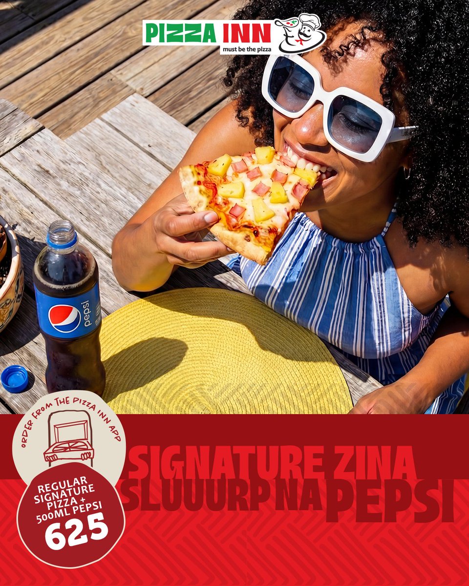 PizzaInnKenya's tweet image. Kama uko na tamaa ya Hawaiian, ama uko curious about something meaty, zote zina slap na Pepsi

Order your favourite signature pizza for just 625/- and tutakupea 500ml Pepsi on the house.

#InnLove #MustBeThePizza