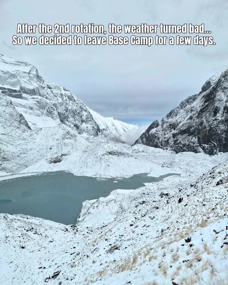 ETroguet's tweet photo. 🇳🇵On #Annapurna, the moment has come: patience and luck are everything!

🌨After rotation 2, the weather turned bad. So we decided to leave https://t.co/Qy4RdehJjq for a few days.
🌳I walked down to Humkhola.
🚜What a 4x4 ride to Tatopani!

1/2⬇️ https://t.co/5ljt8HLwmt