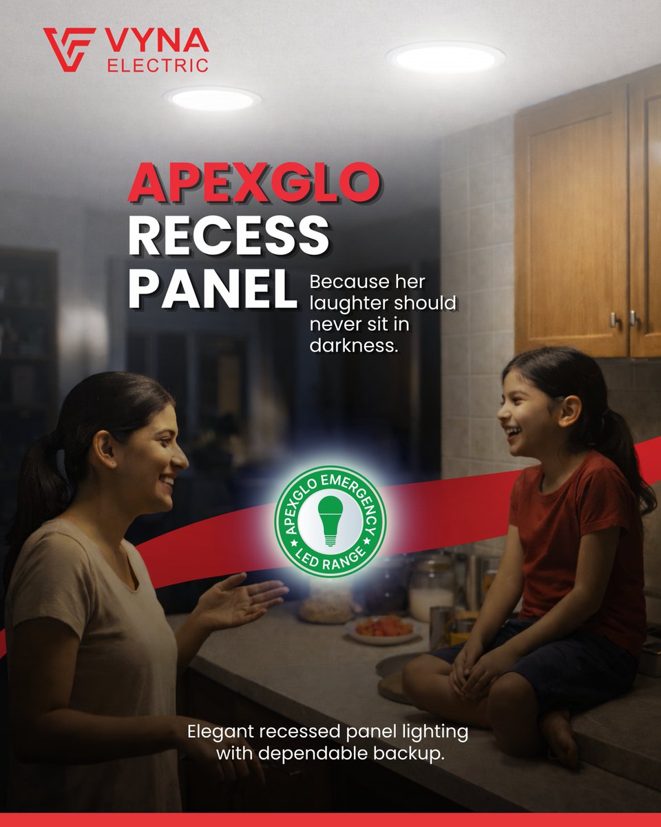 vynaelectric's tweet image. Power cuts happen. ApexGlo shines.
Instant backup. Reliable glow. Everyday life, uninterrupted.
#VynaElectric #AlwaysLitNeverQuit #EmergencyLighting #HomeLighting #LEDPanel #PowerBackup #SmartLiving #BackupLighting #HomeElectricalSolutions