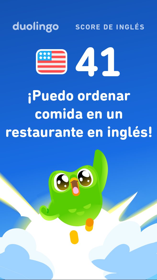 navi2029's tweet photo. ¡Mi Score de inglés en Duolingo es de 41! https://t.co/oj9MTcXOCL