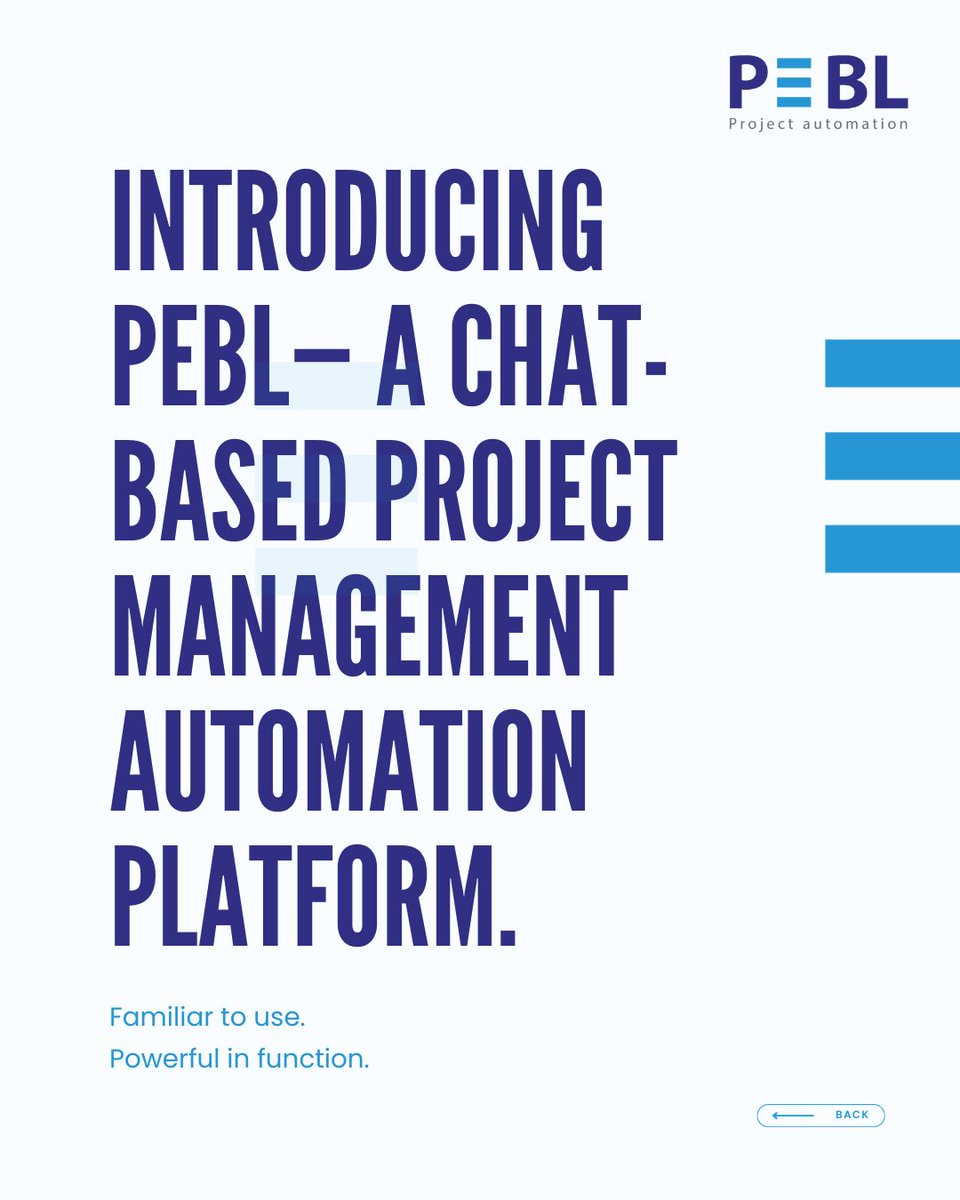 BluePebbleDS's tweet photo. PEBL simplifies project management for AEC teams—chat, share, voice note while AI tracks progress in real time.
PEBL. Project management, simplified.
Book a demo today.#PEBLPlatform #AEC #ConstructionTech #Automation #ProjectManagement #DigitalTransformation https://t.co/VaF1RntVaT