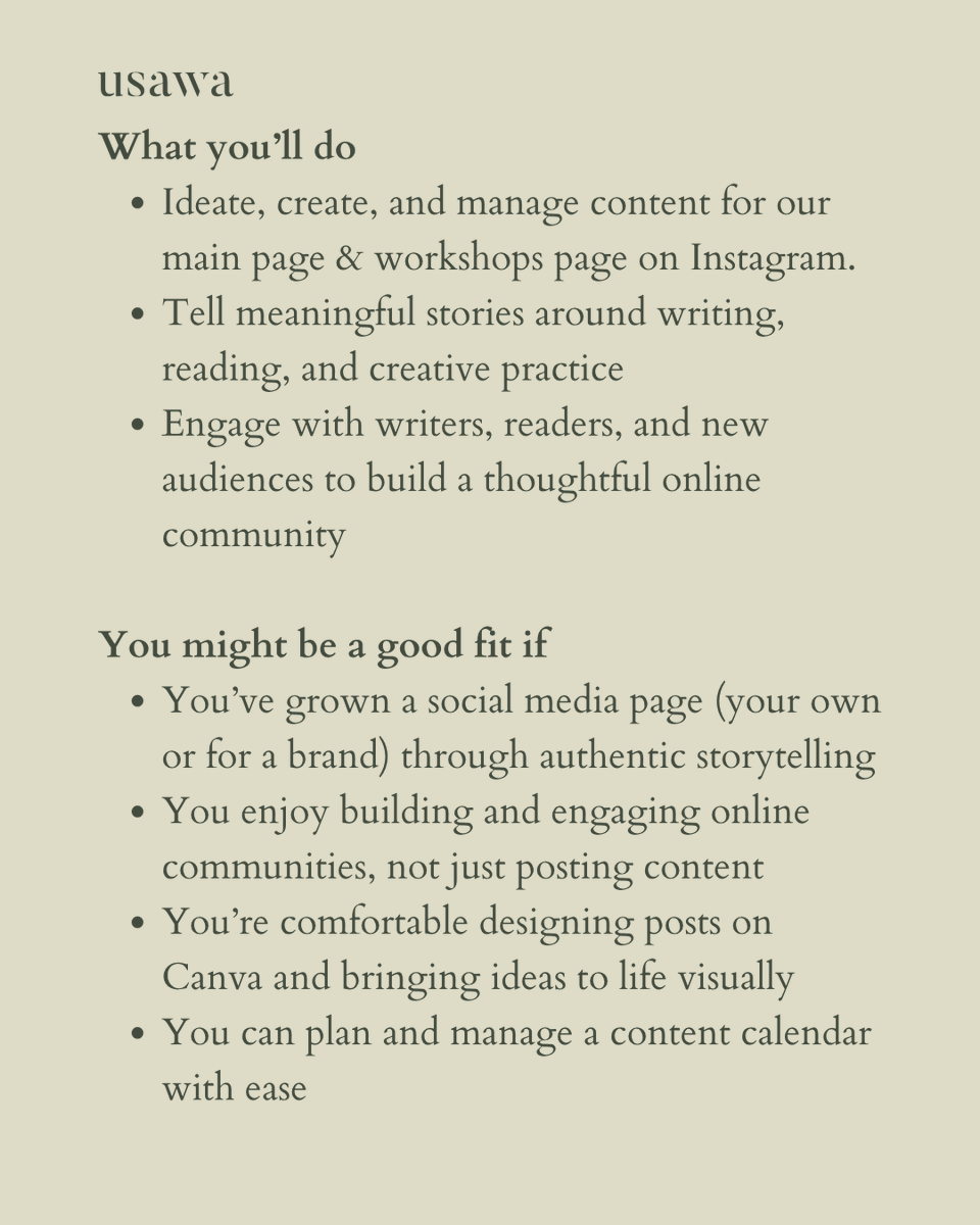 usawamag's tweet photo. We’re looking for a Social Media Manager to grow with us.
Apply here: https://t.co/AVwXVZMQWr https://t.co/AbNY2CxLIx