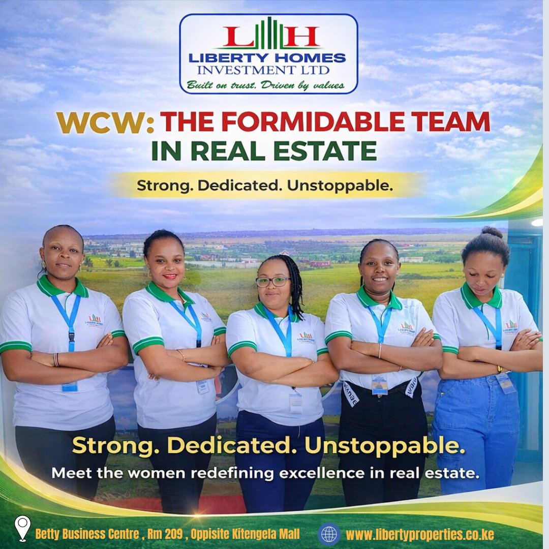 MbuguaNdungu17's tweet photo. 🌟 WCW Spotlight 🌟
Strong. Dedicated. Unstoppable. 💼✨
Celebrating the women redefining real estate 🏡🔥
📍 Betty Business Center, Rm 209, Opp. Kitengela Mall
🌐 https://t.co/0l4Yf1q3wK
#WCW #WomenInRealEstate #BossWomen #LibertyHomesinvstltd #WandayiTheWhistleblower https://t.co/8Zhbbs3cOE