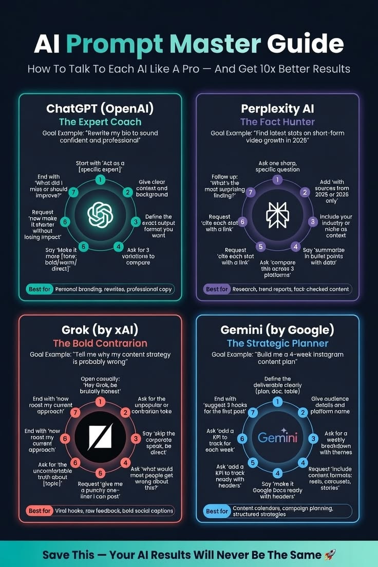 Most people think AI is smart.

But the truth?

Your prompts decide everything.

This guide shows you how to think like a pro:

• Write better prompts
• Get accurate answers
• Turn AI into a real tool
• Grok prompts for viral 

Free today.

RT🔄
Type“AI”
Follow <a href="/info_with_ai/">SaMi</a>