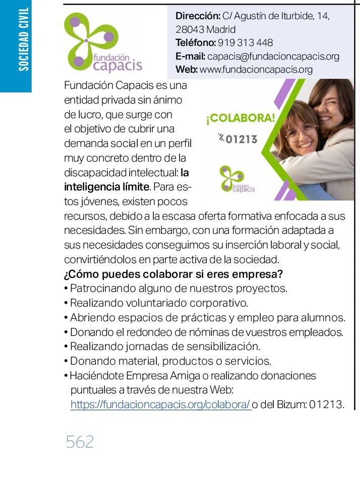 Corresponsables's tweet photo. 💚 Descubre la Ficha de @FCapacis  en el #21AnuarioCorresponsables 👉 https://t.co/d5bRBDIfVs

🌍 En esta ficha corporativa, Fundación Capacis se presenta como una entidad privada sin ánimo de lucro que trabaja para dar respuesta a una realidad muy concreta dentro de la discapacidad intelectual: la inteligencia límite.

🤝 La ficha destaca que, para estos jóvenes, siguen existiendo pocos recursos por la escasa oferta formativa adaptada a sus necesidades. Frente a ello, Fundación Capacis impulsa una formación específica que favorece su inserción laboral y social, convirtiéndoles en parte activa de la sociedad.

🎯 La pieza pone en valor su propósito de generar oportunidades reales para un colectivo que necesita acompañamiento, formación adecuada y acceso a itinerarios que faciliten su inclusión.

🏢 Además, la ficha subraya distintas vías de colaboración con las empresas, como el patrocinio de proyectos, el voluntariado corporativo, la apertura de espacios de prácticas y empleo para alumnos o el impulso de jornadas de sensibilización.

📦 También se contempla la posibilidad de colaborar mediante la donación de material, productos o servicios, el redondeo de nóminas de los empleados o la adhesión como Empresa Amiga.

✨ En conjunto, la ficha muestra a Fundación Capacis como una entidad que trabaja para transformar formación en inclusión, generando oportunidades laborales y sociales para jóvenes con inteligencia límite desde una mirada cercana, útil y orientada al impacto.

#Corresponsables #21AnuarioCorresponsables #Sostenibilidad #ESG #FundaciónCapacis #Inclusión #DiscapacidadIntelectual #ImpactoSocial