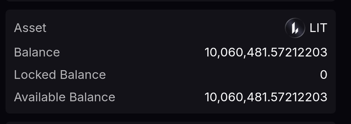 SonuSahu87's tweet image. 10,060,481 This is the $LIT Token that @Lighter_xyz team already bought back and it's 4% of the circulation supply 

So what are your thoughts on this 

Everything goes smoothly then we can see to the moon moments with $LIT