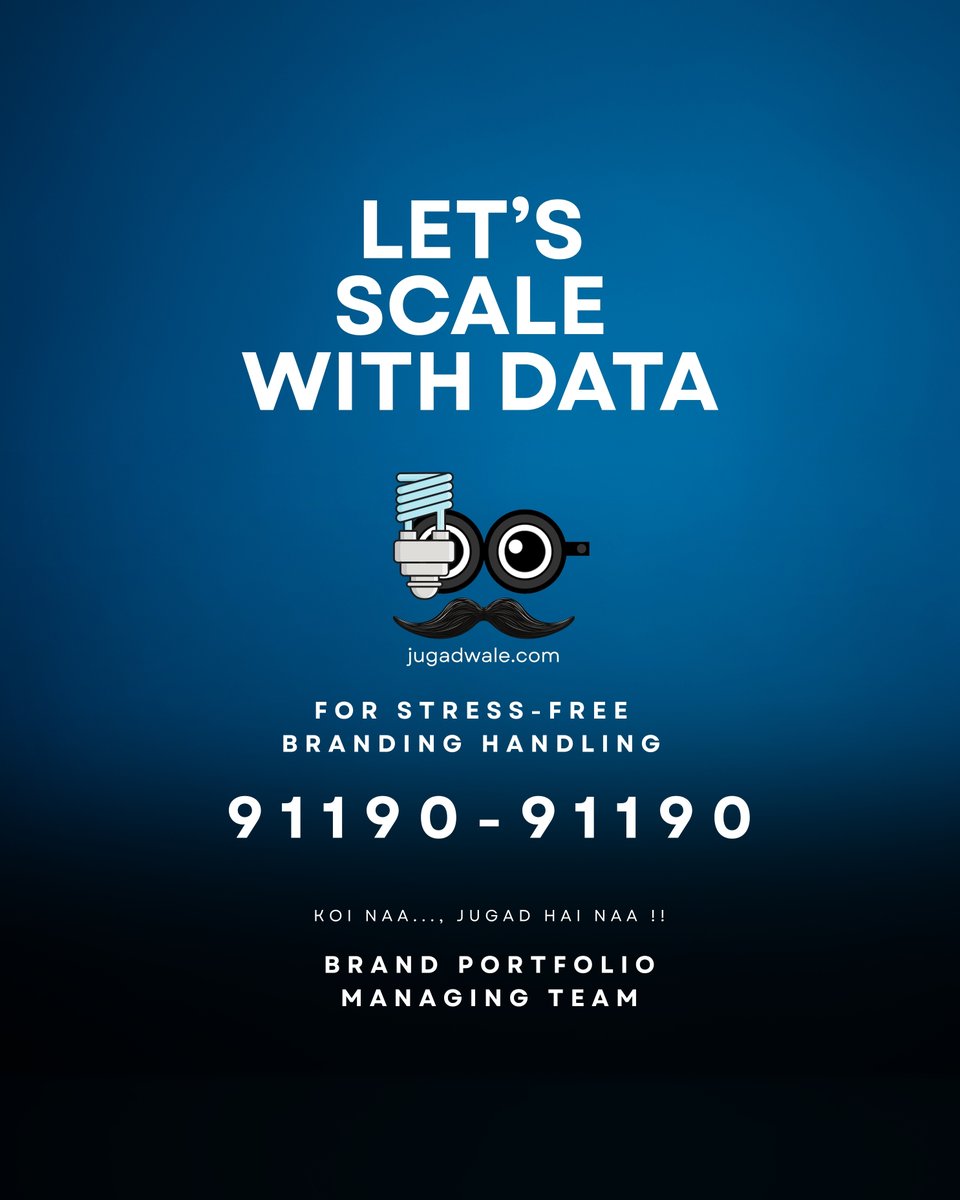 jugadwale's tweet photo. Data > opinion 📊
Let’s scale with data
☎Call us on -: 9119091190
💁For more info visit -: https://t.co/tFuzrLSI25
[brand portfolio expert in UP, SEO, digital marketing,
brand portfolio manager in Aligarh
#AnalyticsIndia #jugadwale #tryksha #ScaleWithData https://t.co/9SXabEV3jr