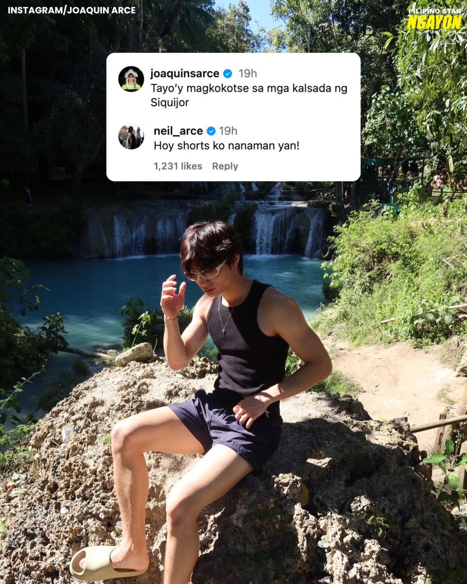 psngayondigital's tweet image. ‘SHORTS KO NANAMAN YAN!’ 😭😆

Ganito na lamang ang naging hirit ni Neil Arce sa Instagram post ng anak at former Pinoy Big Brother (PBB) housemate na si Joaquin Arce. 

Sa post ni Joaquin, makikita ang kanyang travel photos habang siya’y nasa Siquijor Island.