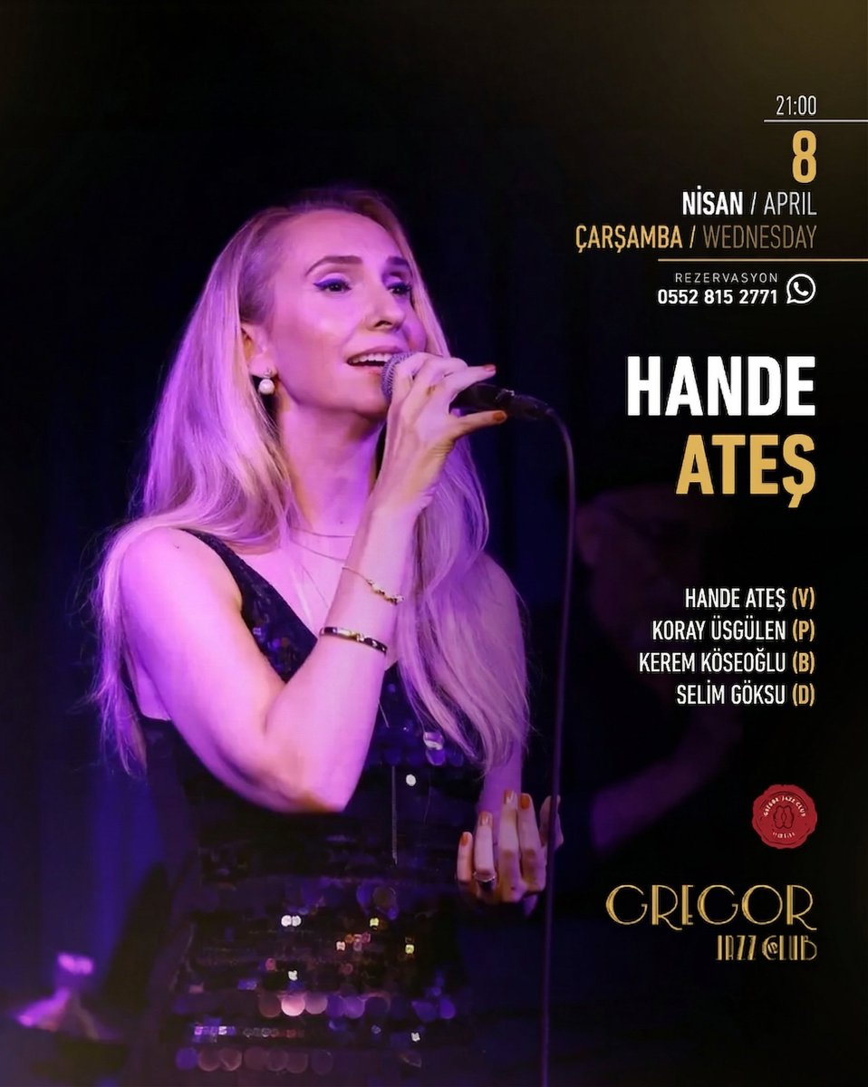 Playing with Hande Ateş at Gregor Jazz Club tonight.