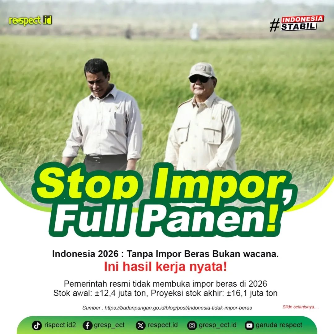 justjesslog's tweet photo. Stop impor, full panen. Ini bukti kerja nyata untuk ketahanan pangan 🇮🇩
#JagaIndonesia #KetahananPangan #IndonesiaStabil https://t.co/espPPgr2rA