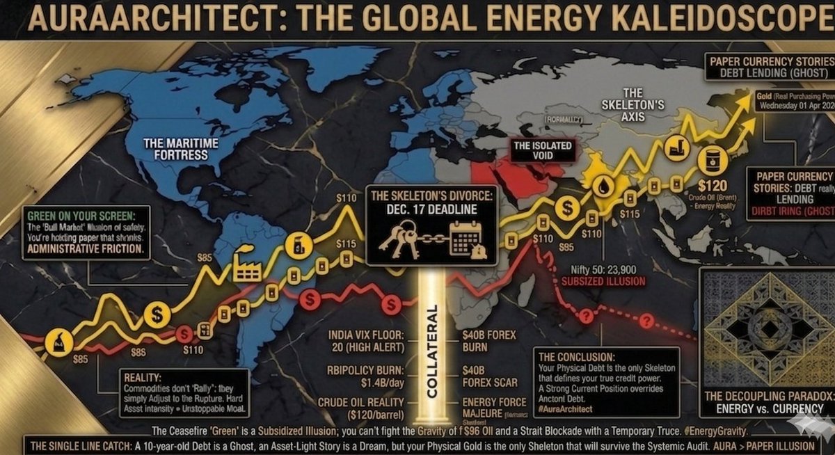 SoumyaCherukur3's tweet image. "Oil at $96 is a Geopolitical Rebate, not an Economic Recovery; don't mistake a Ceasefire Exhale for the return of Cheap Energy Gravity. 🏛️🏆
 #AuraArchitect #OilUpdate #MacroAudit"