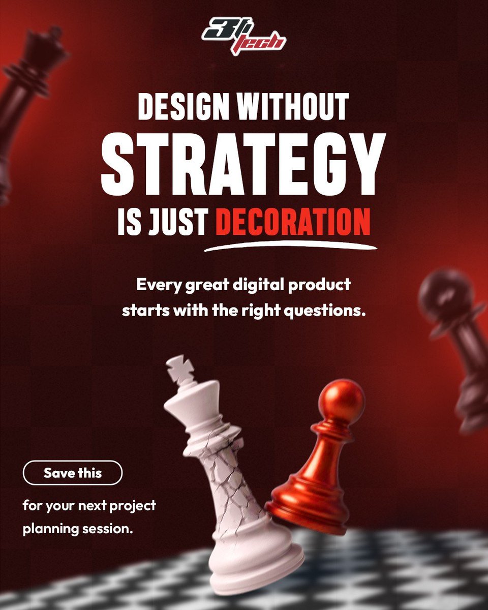 3fitech's tweet photo. Design without strategy is just decoration.
At 3FI TECH, we create digital products that start with the right questions and end with real impact.

🌐 https://t.co/LNOFJR7OZZ
📞 +91-8287319121

#3fitech #DesignStrategy #DigitalProduct #UIUX #WebDevelopment #BrandStrategy https://t.co/jJWPZhqigl
