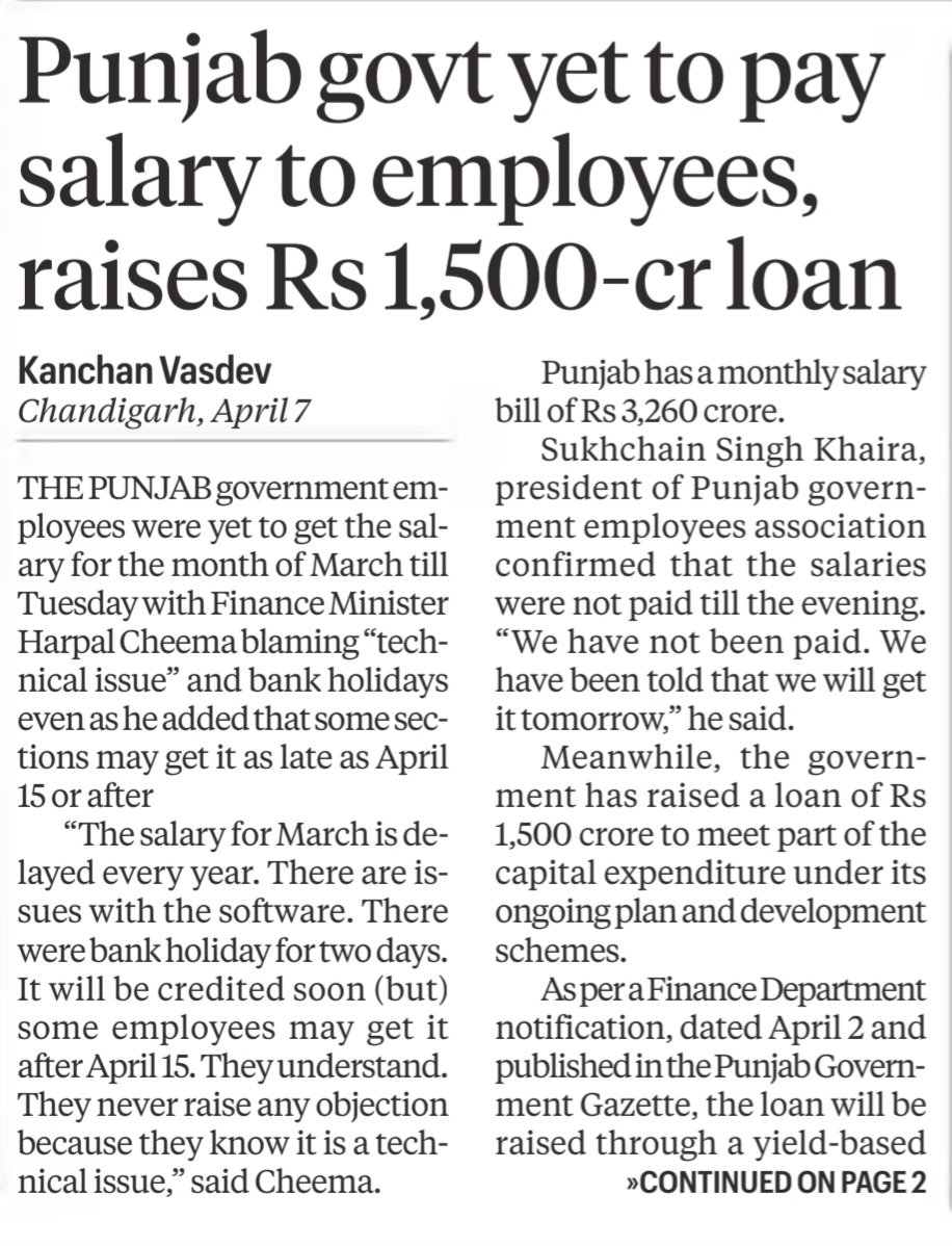 ramanmann1974's tweet image. Sorry state of affairs of the State, which was once, the richest state of India #Punjab

Not one, but all political parties are responsible for this mess, the travesty is that the present Govt still is acknowledging the fact that the culture of freebies and sops is unsustainable.