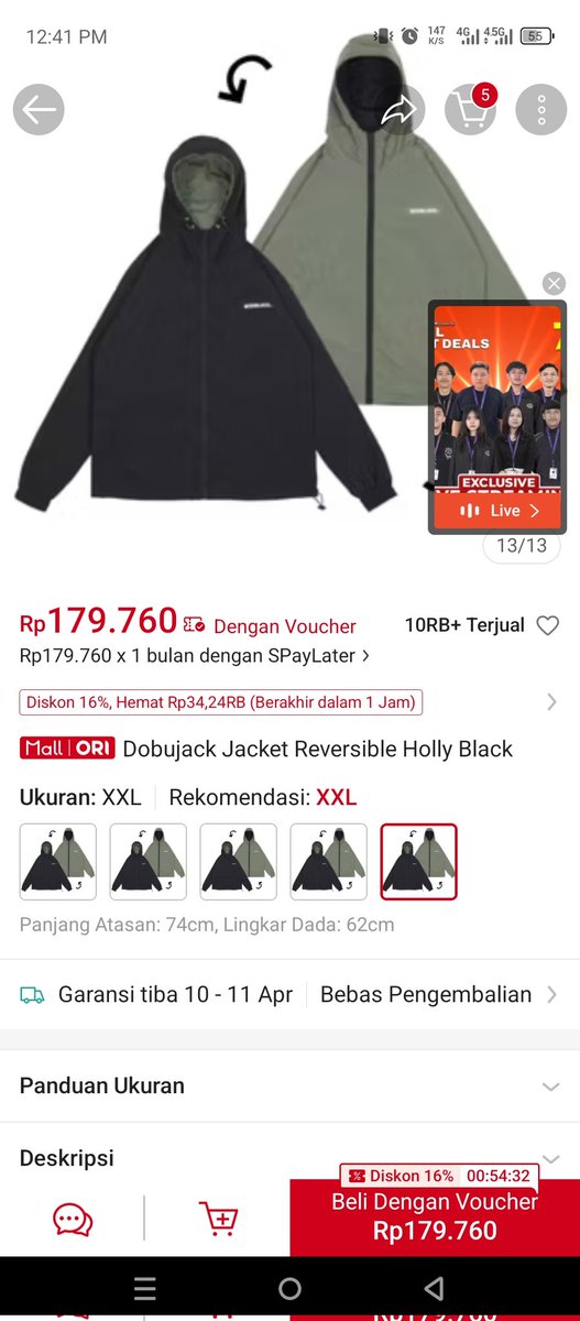 rynnlf__'s tweet photo. nyesel banget buru-buru CO jaket ini kemaren, sekarang harganya lagi terjun jadi 180 ribuan doang! diskonnya nggak masuk akal. 

buat kalian, mending sikat sekarang deh sebelum harganya tiba-tiba balik normal
https://t.co/HWsaPM2iYp https://t.co/vAzmYcHIFQ