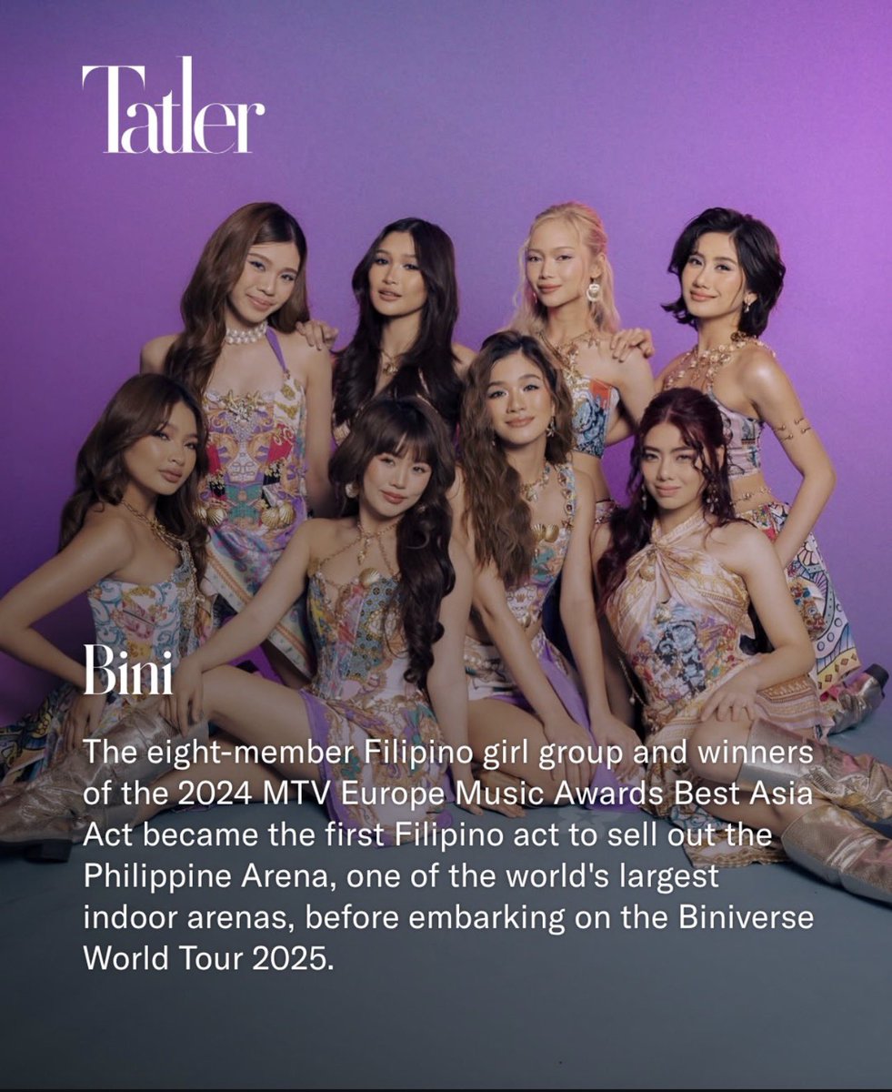 BINI recognized by Tatler Asia as one of Coachella 2026’s standout Asian acts.

<a href="/BINI_ph/">BINI_PH</a> #BINI