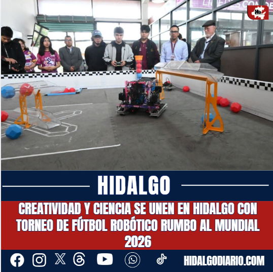 Creatividad y ciencia se unen en Hidalgo con torneo de fútbol robótico rumbo al Mundial 2026 hidalgodiario.com/2026/04/07/cre…