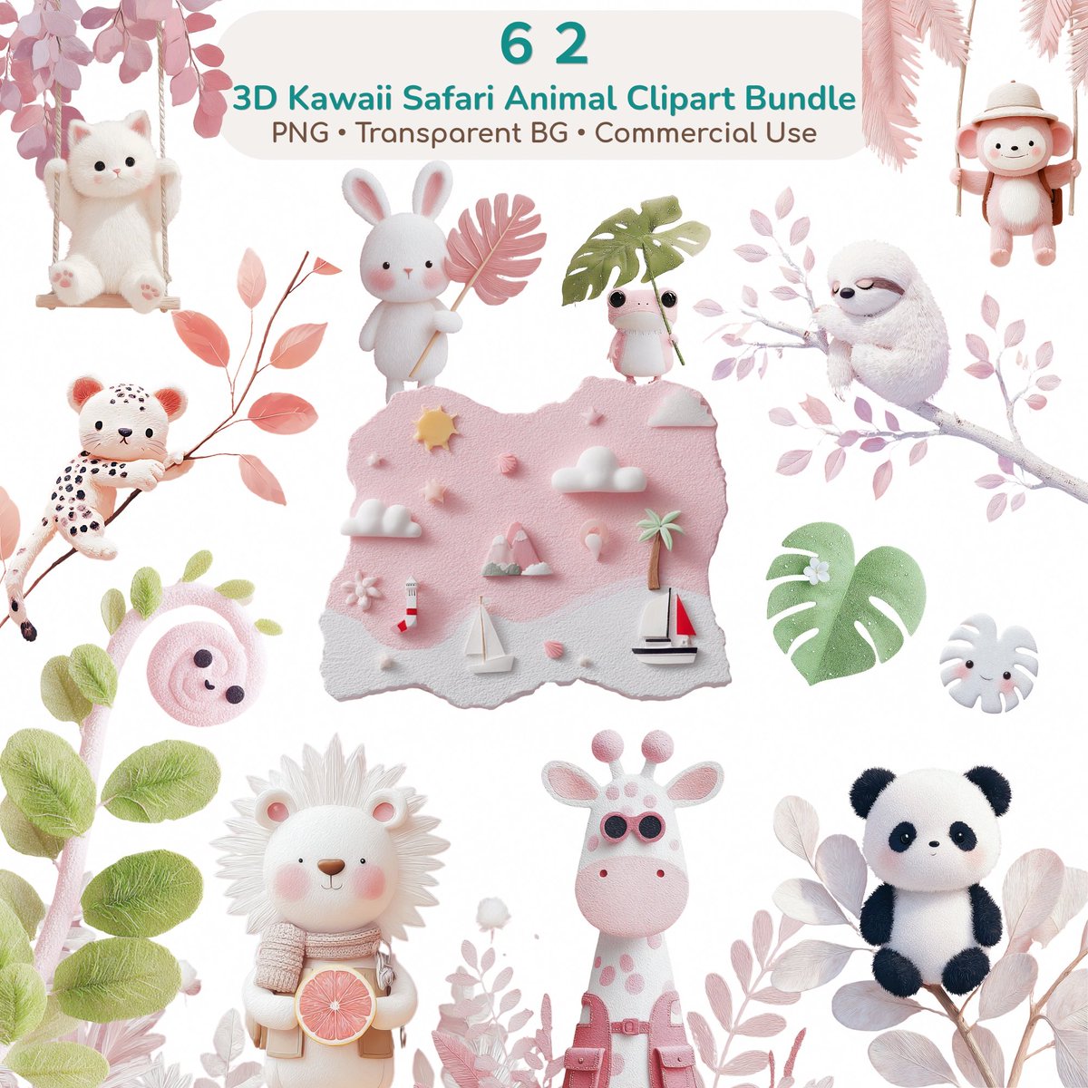 poochan369's tweet image. 🌿ふわもこ動物クリップアート、新作出ました！🐾

パンダ・キリン・ライオン・ネコ…
パステルカラーの3Dかわいい動物たちが
サファリから遊びにきたよ🦒🐼

PNG透過背景・商用利用OK✅
Etsyにて販売中🛍️
marshmallowclip.etsy.com

#clipart #kawaii #digitaldownload
#EtsySeller #パステルイラスト