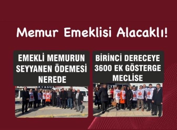 <a href="/tekgoksu1/">Tekrul Goksu</a> <a href="/yanl_sesi/">Yanlızlığın_Sesi</a> <a href="/Akparti/">AK Parti</a> <a href="/RTErdogan/">Recep Tayyip Erdoğan</a> <a href="/dbdevletbahceli/">Devlet Bahçeli</a> <a href="/_aliyalcin_/">Ali YALÇIN</a> NEZAMAN #BirinciDereceye3600 Ek Gösterge sözü verildi, yaklaşık üç yıl geçti!
Artık söz değil, icraat istiyoruz!#EmekliMemuradaSeyyanen
<a href="/RTErdogan/">Recep Tayyip Erdoğan</a> <a href="/dbdevletbahceli/">Devlet Bahçeli</a> <a href="/eczozgurozel/">Özgür Özel</a> <a href="/MDervisogluTR/">Müsavat Dervişoğlu</a> <a href="/isikhanvedat/">Prof. Dr. Vedat Işıkhan</a> <a href="/55erhanusta/">Dr. Erhan Usta</a> <a href="/cenginyurt52/">Cemal Enginyurt</a> <a href="/_aliyalcin_/">Ali YALÇIN</a> <a href="/OnderKahveci/">Önder Kahveci</a> <a href="/Akparti/">AK Parti</a>  @MHP