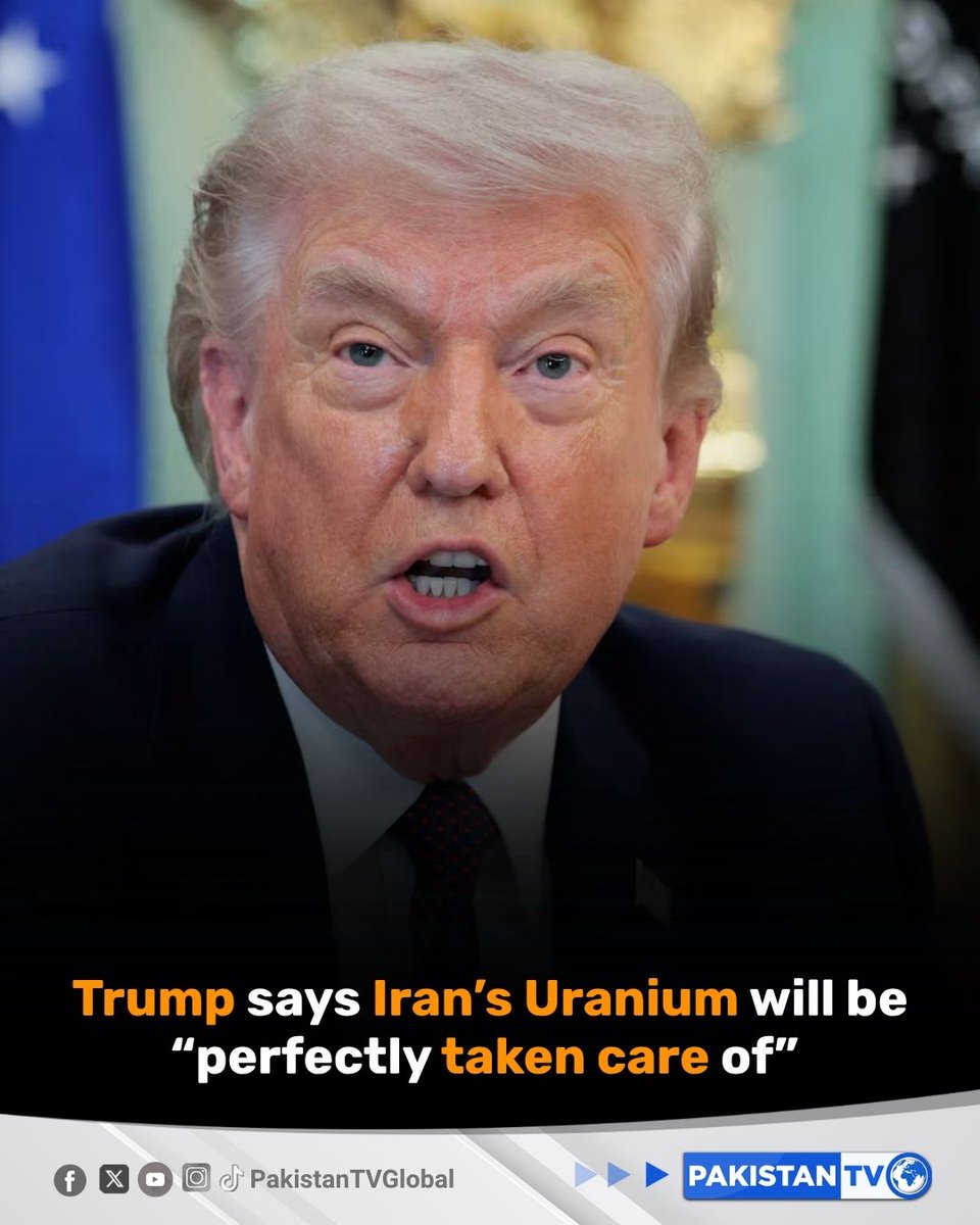 PakTVGlobal's tweet image. U.S. President Donald Trump told AFP that under the newly agreed two‑week ceasefire with Iran, “Iran’s uranium would be perfectly taken care of,” suggesting that nuclear concerns will be handled as part of the temporary deal.

#Trump #USIranCeasefire
#MiddleEastTensions