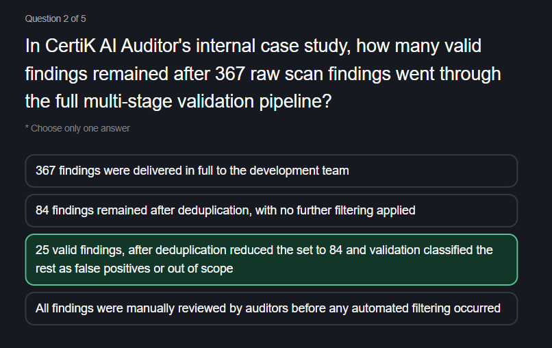 cingobitmax's tweet photo. CERTIK Answer
CertiK AI Auditor: Find What Matters, Cut the Rest
B
C
C
D
B
https://t.co/g1Aj5UB7Pz https://t.co/IiHYss0KDl