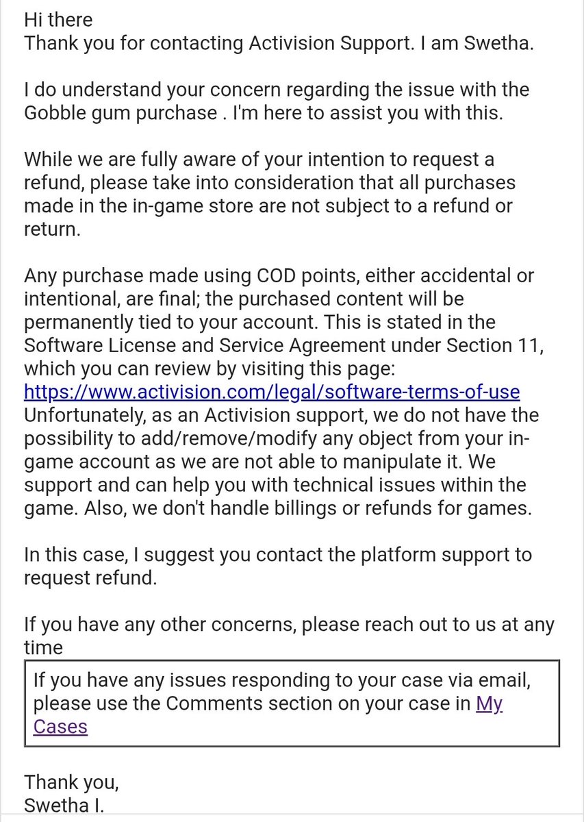 halfdolo's tweet photo. Dear #CoDPlayers have you ever experienced a loss in CoD points via microtransactions from @ATVIAssist and @CallofDuty? I posted proof that their system was deceptive as of 3/11/26 and sent in an inquiry to get a refund of 1800 #CoDpoints worth $20.00. Read below! #BO7 #stolen https://t.co/5gCXa8mGHc